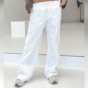 Princess Polly White Cargo Pants